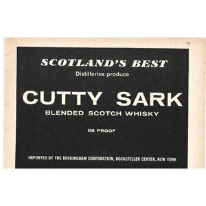 Cotty Sark Blended Scotch Whisky Scotland Advertisement 1960s Vintage Print Ad 9